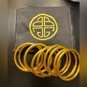 BuDhaGirl Gold All Weather Bangles | Set of 9 | | Small |